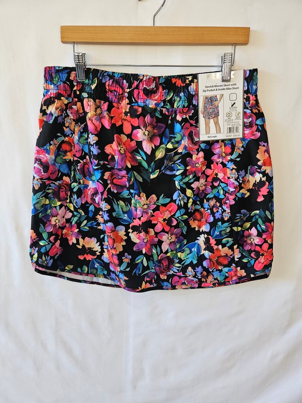 RBX Skort Bike Skirt Floral Black Large